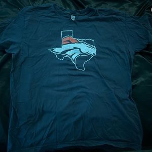 navy broncos texas tee